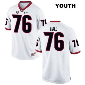 Youth Georgia Bulldogs NCAA #76 Carson Hall Nike Stitched White Authentic College Football Jersey TRG7754AP